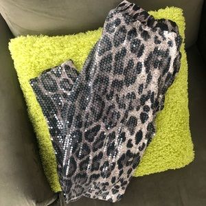Leopard sequin Cigarette Pants